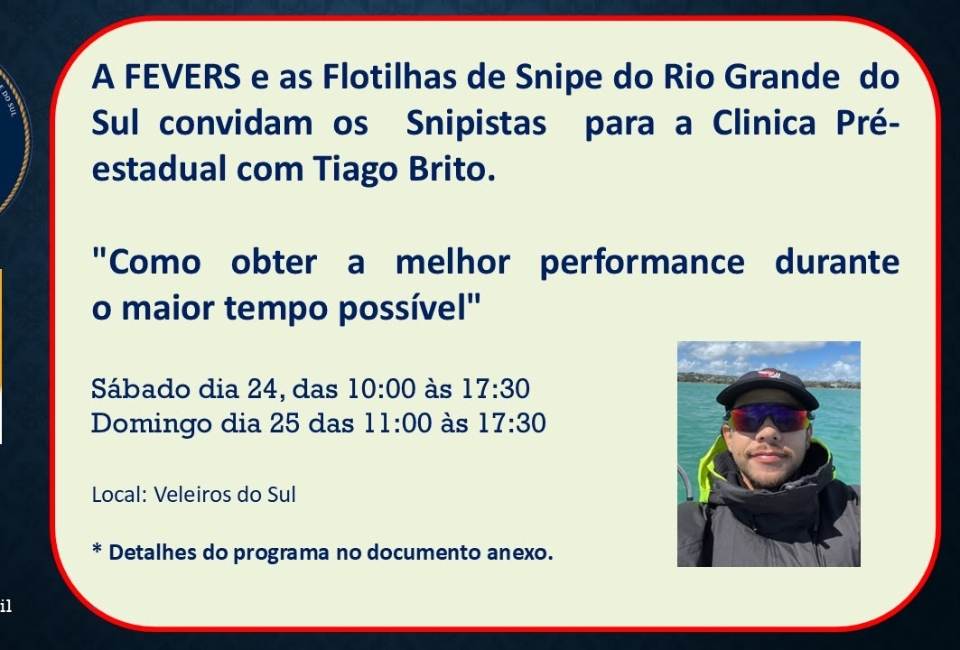 FEVERS promove Clínica Pré-Estadual da classe Snipe no Veleiros do Sul